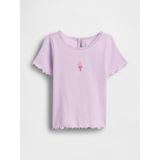 Gap Kız Bebek Lila Dondurma Işlemeli Fitilli T-Shirt - 4 Yaş