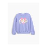 GAP Kız Bebek Lila Fransız Havlu Kumaş Logo Sweatshirt