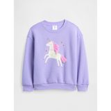 Gap Kız Bebek Lila Grafik Baskılı Sweatshirt - 4 Yaş