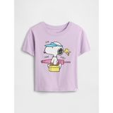 GAP Kız Bebek Lila Grafik Baskılı T-Shirt, 3 Yaş