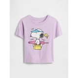 GAP Kız Bebek Lila Grafik Baskılı T-Shirt, 4 Yaş