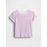 Gap Kız Bebek Lila Logo Ribbed Ringer T-Shirt - 2 Yaş