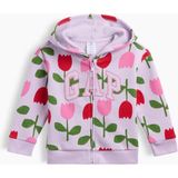 Gap Kız Bebek Lila Relaxed Baskılı Logo Sweatshirt - 2 Yaş