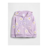 GAP Kız Bebek Lila Relaxed Logo Fransız Havlu Kumaş Fermuarlı Sweatshirt