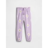 Gap Kız Bebek Lila Relaxed Logo Fransız Havlu Kumaş Pull-On Jogger Eşofman Altı - 4 Yaş