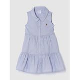 Gap Kız Bebek Mavi Brannan Bear İşlemeli Gömlek Elbise - 5 Yaş