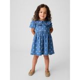 Gap Kız Bebek Mavi Denim Yaka Çiçekli Elbise - 6 Yaş