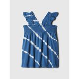 Gap Kız Bebek Mavi Desenli Büzgülü T-Shirt - 4 Yaş