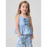 Gap Kız Bebek Mavi Fiyonk Denim Bluz - 18 - 24 Ay
