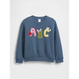 Gap Kız Bebek Mavi Oversized Grafik Sweatshirt - 12 - 18 Ay