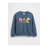 GAP Kız Bebek Mavi Oversized Grafik Sweatshirt