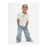 GAP Kız Bebek Mavi Pull-On Baggy Wide-Leg Jean Pantolon