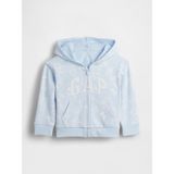 Gap Kız Bebek Mavi Relaxed Logo Fransız Havlu Kumaş Fermuarlı Sweatshirt - 6 - 12 Ay