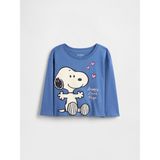 Gap Kız Bebek Mavi Relaxed Peanuts Grafik Baskılı T-Shirt - 6 - 12 Ay