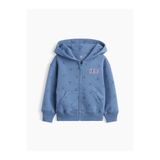 GAP Kız Bebek Mavi VintageSoft Logo Fermuarlı Sweatshirt