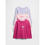 Gap Kız Bebek Pembe 3'lü Bisiklet Yaka T-Shirt Seti - 2 Yaş