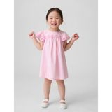 Gap Kız Bebek Pembe Eyelet Gingham Elbise - 6 - 12 Ay