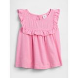 Gap Kız Bebek Pembe Keten Karışımı Ruffle Bluz - 18 - 24 Ay