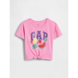 Gap Kız Bebek Pembe Knot-Tie Grafik Baskılı T-Shirt - 2 Yaş