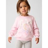 Gap Kız Bebek Pembe Logo Fransız Havlu Kumaş Sweatshirt - 18 - 24 Ay