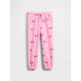 Gap Kız Bebek Pembe Relaxed Logo Fransız Havlu Kumaş Pull-On Jogger Eşofman Altı - 4 Yaş