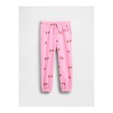 GAP Kız Bebek Pembe Relaxed Logo Fransız Havlu Kumaş Pull-On Jogger Eşofman Altı