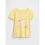 Gap Kız Bebek Sarı Grafik Baskılı T-Shirt - 5 Yaş