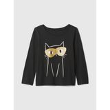 Gap Kız Bebek Siyah %100 Pamuk Gap Logo Grafikli T-Shirt - 6 - 12 Ay