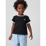 Gap Kız Bebek Siyah Logo Ribbed Ringer T-Shirt - 2 Yaş