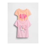 GAP Kız Bebek Turuncu Grafik Baskılı T-Shirt (2’li)