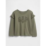 Gap Kız Bebek Yeşil Gap Logo Volanlı Bisiklet Yaka T-Shirt - 4 Yaş