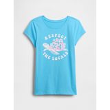 Gap Kız Çocuk Açık Mavi Grafik Baskılı T-Shirt