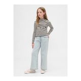 GAP Kız Çocuk Açık Mavi High Rise Stride Wide-Leg Ankle Jean Pantolon