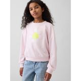 Gap Kız Çocuk Açık Pembe Oversized Wedge Flippy-Sequin Grafik Baskılı Sweatshirt - 14 - 16 Yaş