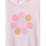Gap Kız Çocuk Açık Pembe Oversized Wedge Flippy-Sequin Grafik Baskılı Sweatshirt - 6 - 7 Yaş