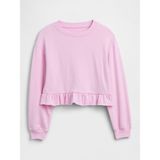Gap Kız Çocuk Açık Pembe Relaxed Fransız Havlu Kumaş Peplum Sweatshirt - 12 Yaş