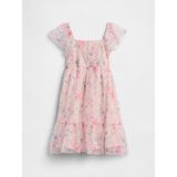 Gap Kız Çocuk Açık Pembe Tulle Flutter Sleeve Elbise - 4 - 5 Yaş