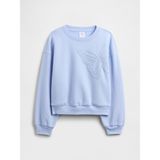 Gap Kız Çocuk Bebe Mavisi Oversized Bisiklet Yaka Sweatshirt - 2XL