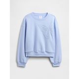 Gap Kız Çocuk Bebe Mavisi Oversized Bisiklet Yaka Sweatshirt - XL