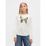Gap Kız Çocuk Beyaz Flippy-Sequin Grafik T-Shirt - XL