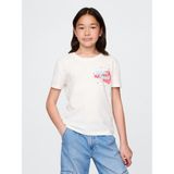 Gap Kız Çocuk Beyaz Grafik Baskılı T-Shirt - XL