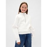 Gap Kız Çocuk Beyaz Vintagesoft Gap Logo Yarım Fermuarlı Pullover Sweatshirt - XS