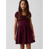 Gap Kız Çocuk Bordo Puff-Sleeve Elbise - XS