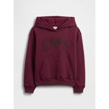 Gap Kız Çocuk Bordo Relaxed Gap Logo Sweatshirt - 4 - 5 Yaş