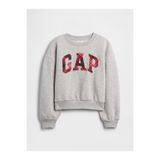 GAP Kız Çocuk Gri Oversized Logo Grafik Baskılı Sweatshirt