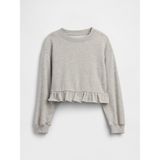 Gap Kız Çocuk Gri Relaxed Fransız Havlu Kumaş Peplum Sweatshirt