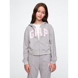 Gap Kız Çocuk Gri Relaxed Gap Logo Fermuarlı Sweatshirt - 2XL