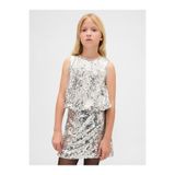 GAP Kız Çocuk Gri Sequin Bubble Bluz
