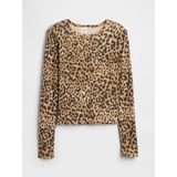 Gap Kız Çocuk Kahverengi Fitilli Pointelle T-Shirt - XS