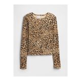 Gap Kız Çocuk Kahverengi Fitilli Pointelle T-Shirt